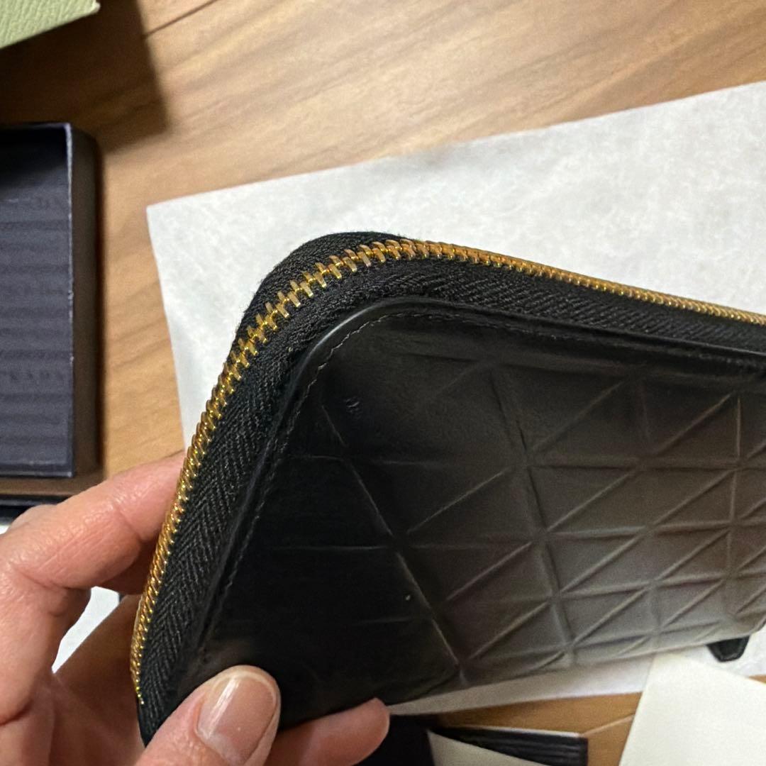 美品 現行【PRADA】 長財布 激レア プラダ トライアングル カーフ 黒
