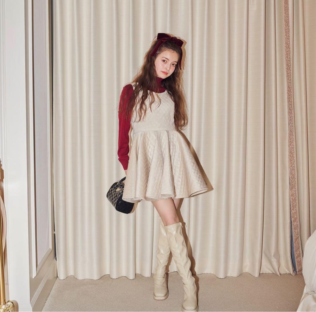 treart urself キルティングベロアミニワンピース アイボリー - メルカリ