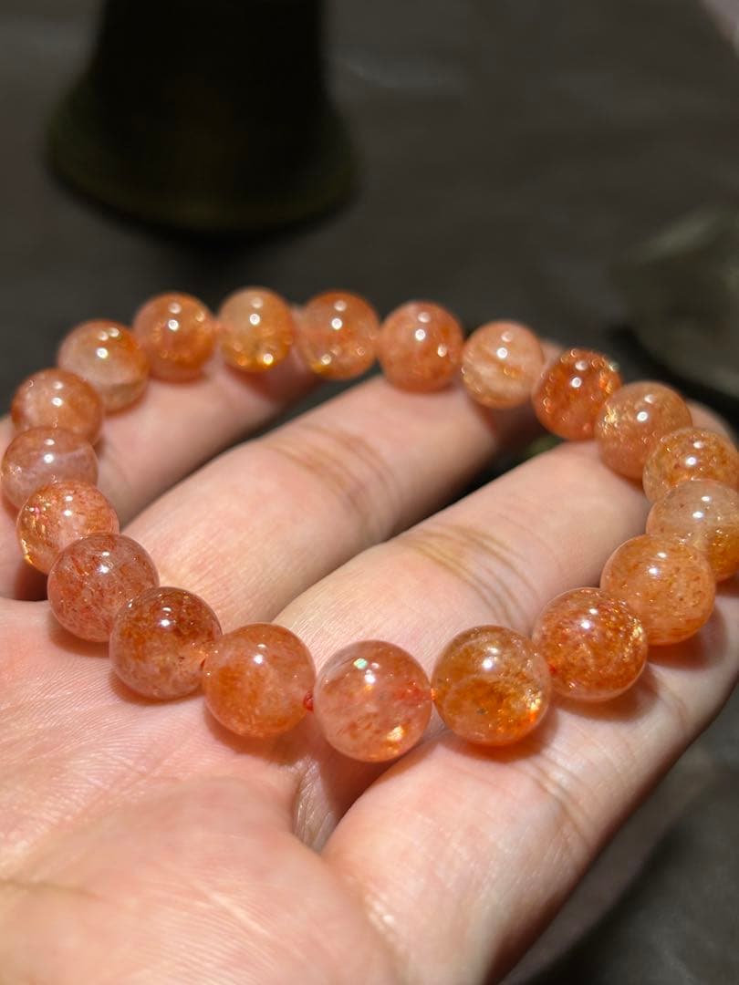 ☆高級品質！福徳大黒秘宝⑨！極美！サンストーン　ブレス