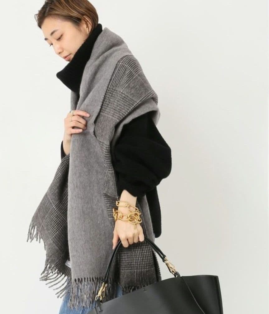 JOSHUA ELLIS】GLEN CHECK SOLID ストール