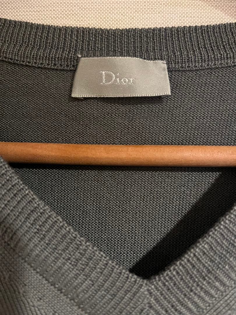 Dior homme エディ期グレー Vネックニット　サイズS