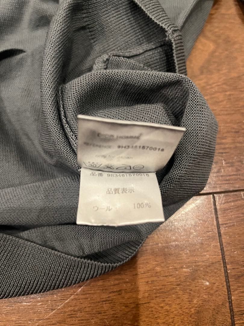 Dior homme エディ期グレー Vネックニット　サイズS
