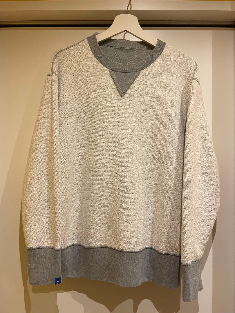 ループウィラー 丸胴吊り編みクルースウェット グレーメランジ L両Vガゼット