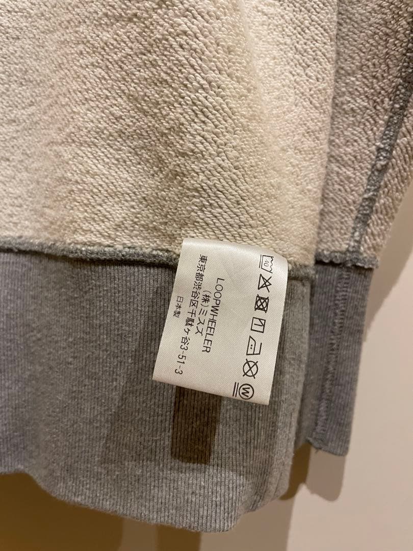 ループウィラー 丸胴吊り編みクルースウェット グレーメランジ L両Vガゼット