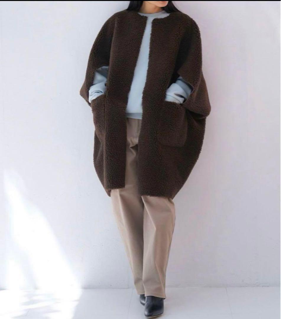 AKTE アクテ リバーシブル ボア ケープ コート