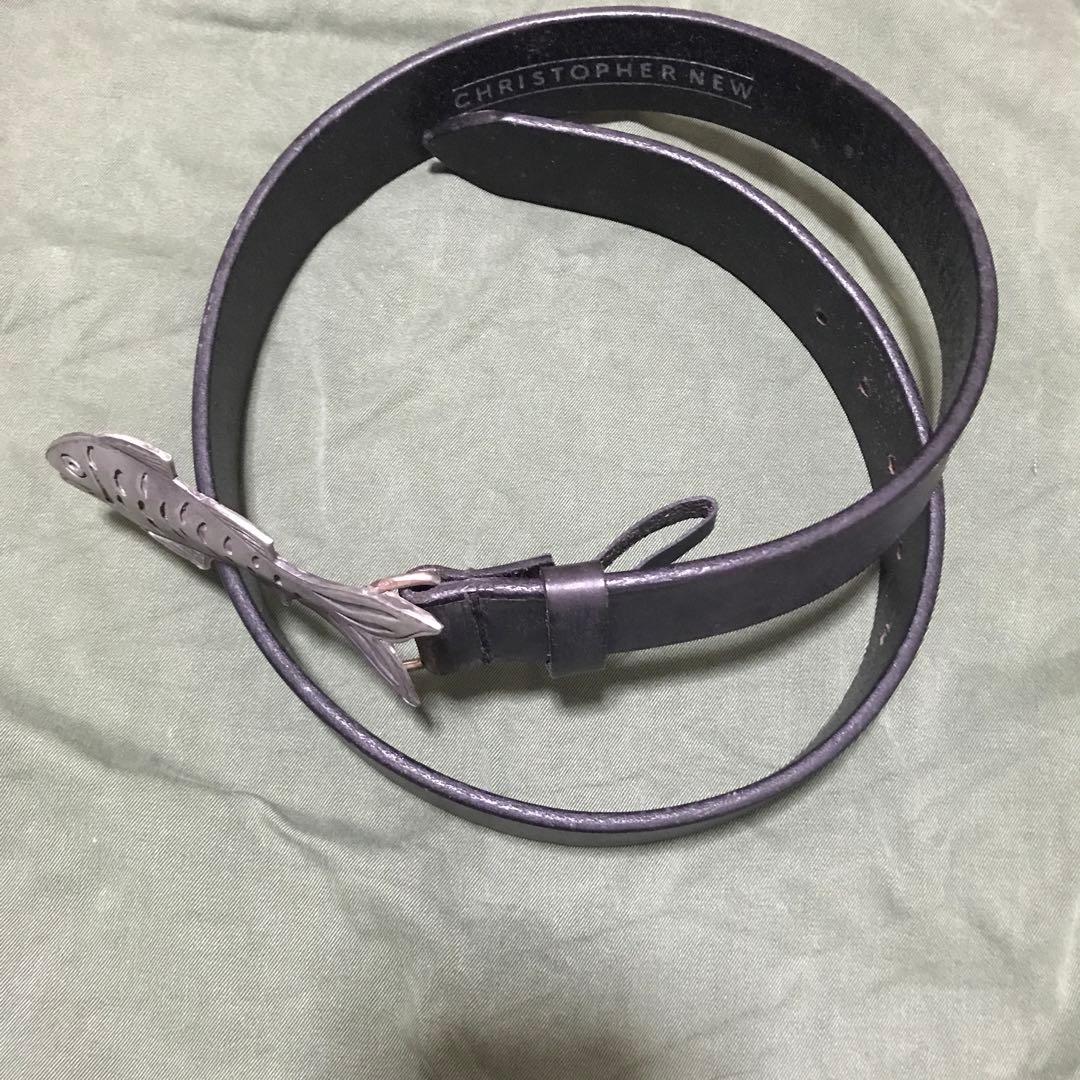 Halcyon Belt Companyブライドルレザーフィッシュ型バックル