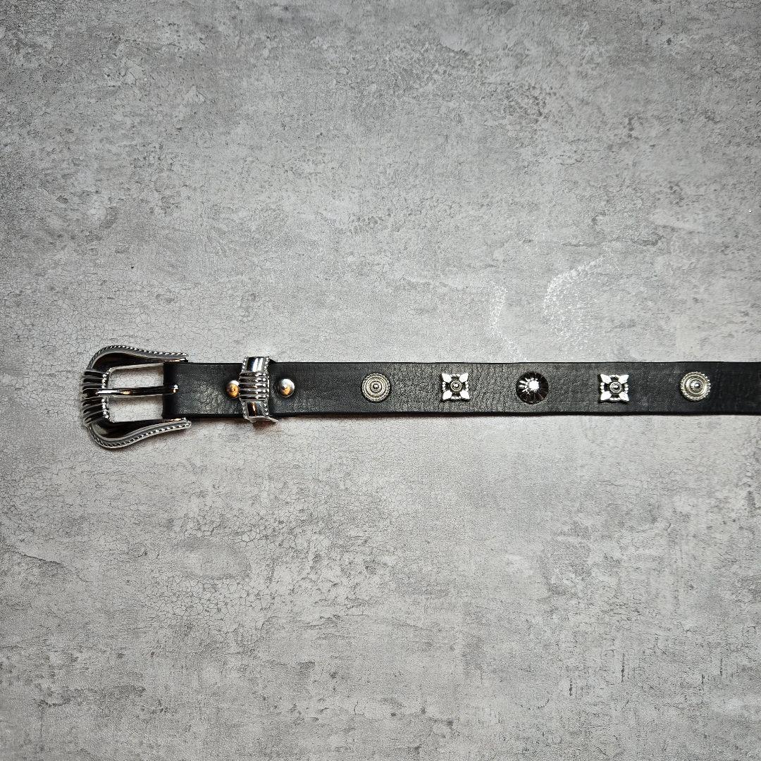 スタッズ　レザー　ベルト　ハンドメイド　bero3-99
