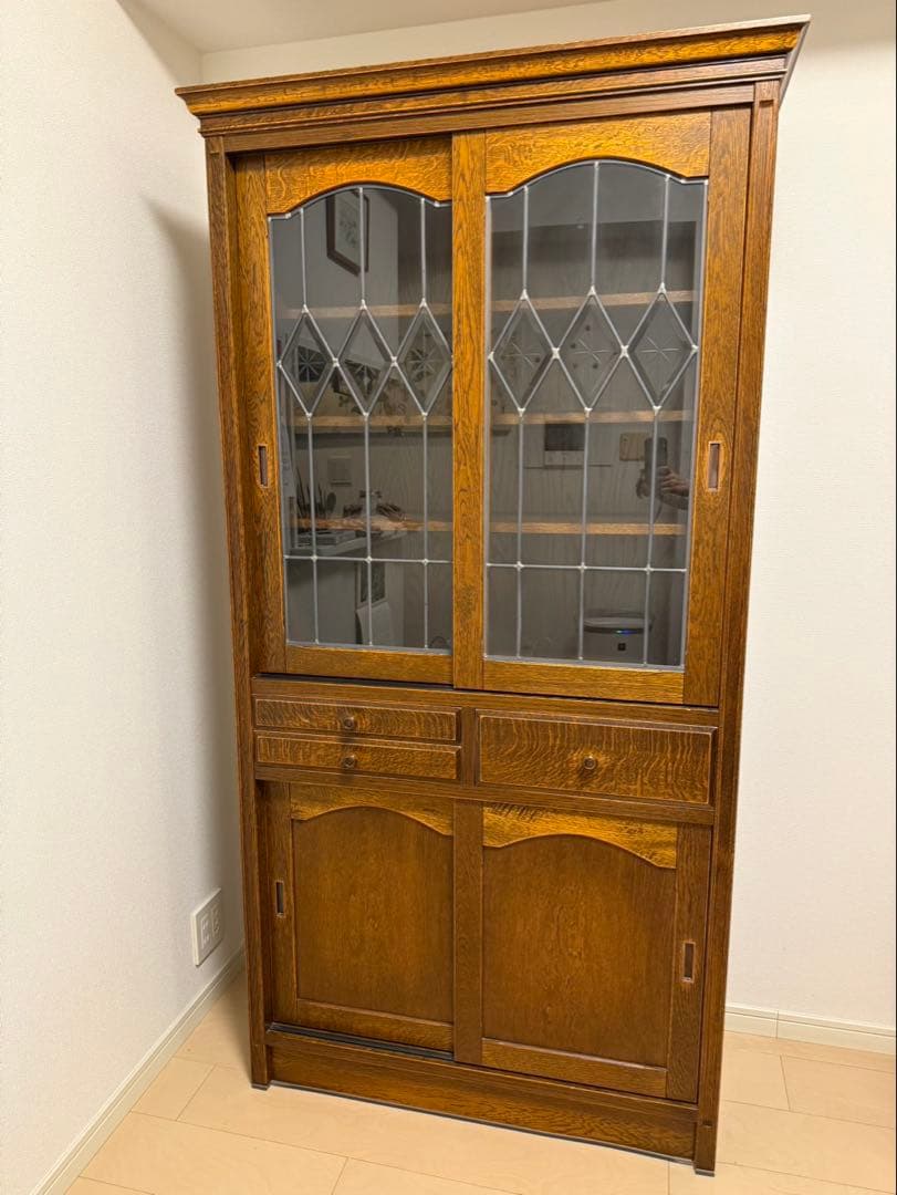 三越家具 ブルージュ カントリーハウス 食器棚 ガラス扉