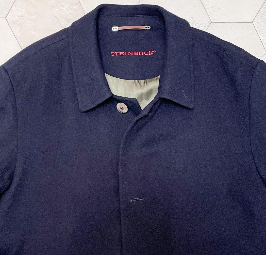 定価8万円 シュタインボック HIMALAYA 最高級アルパカ混ローデンコート紺