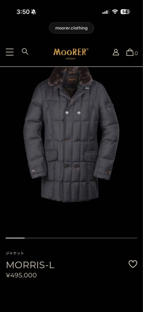 【ボンじぃ】MOORER MORRIS L カシミヤウール 48