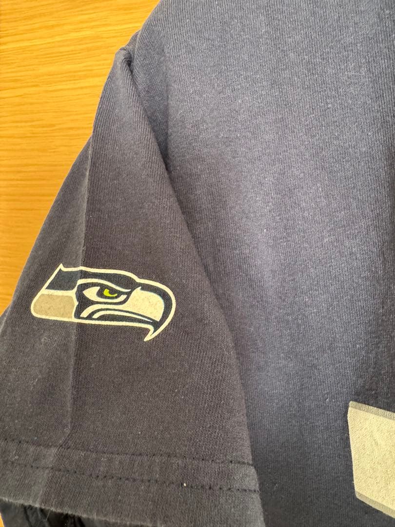 ローリングストーンズ×SEATTLE SEAHAWKSコラボシャツ ネイビー　L