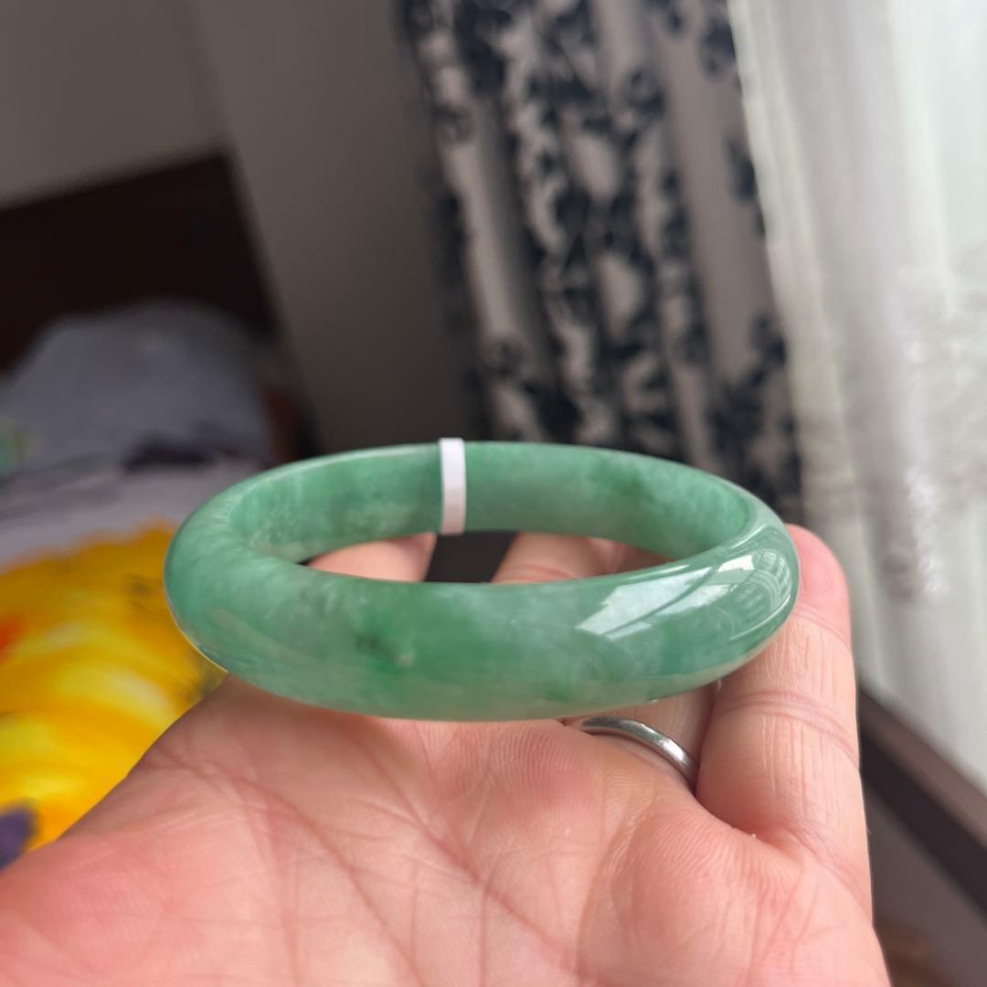 美品翡翠飘花バングル