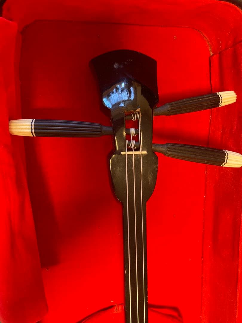 ジ*ニ様 三線本体 ヘビ皮製 専用ケース付き　古い 補修あり