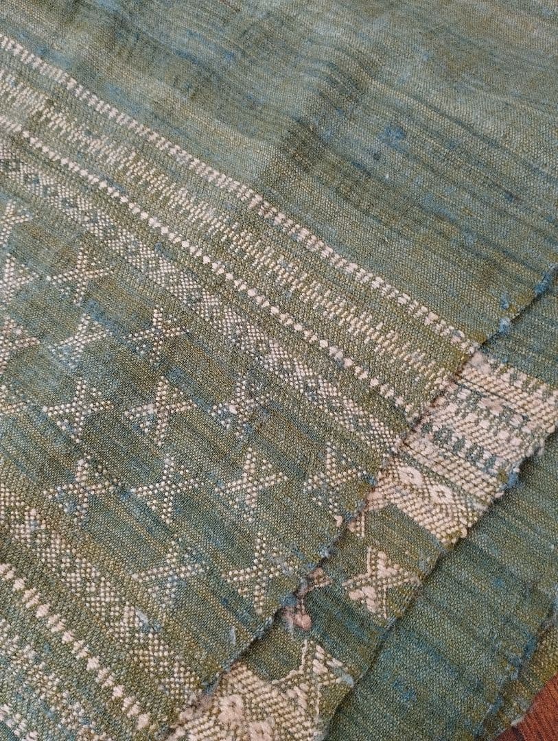 ★15日までSALE★ 海色グラデーションのナチュラルストール 手織りショール