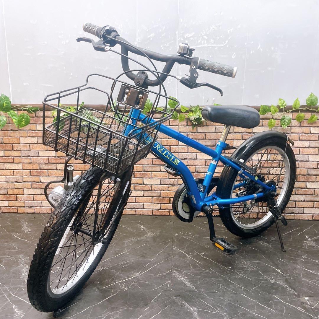 21】子供用自転車 子供車 DRIDE ブルー 20インチ 外装変速付き