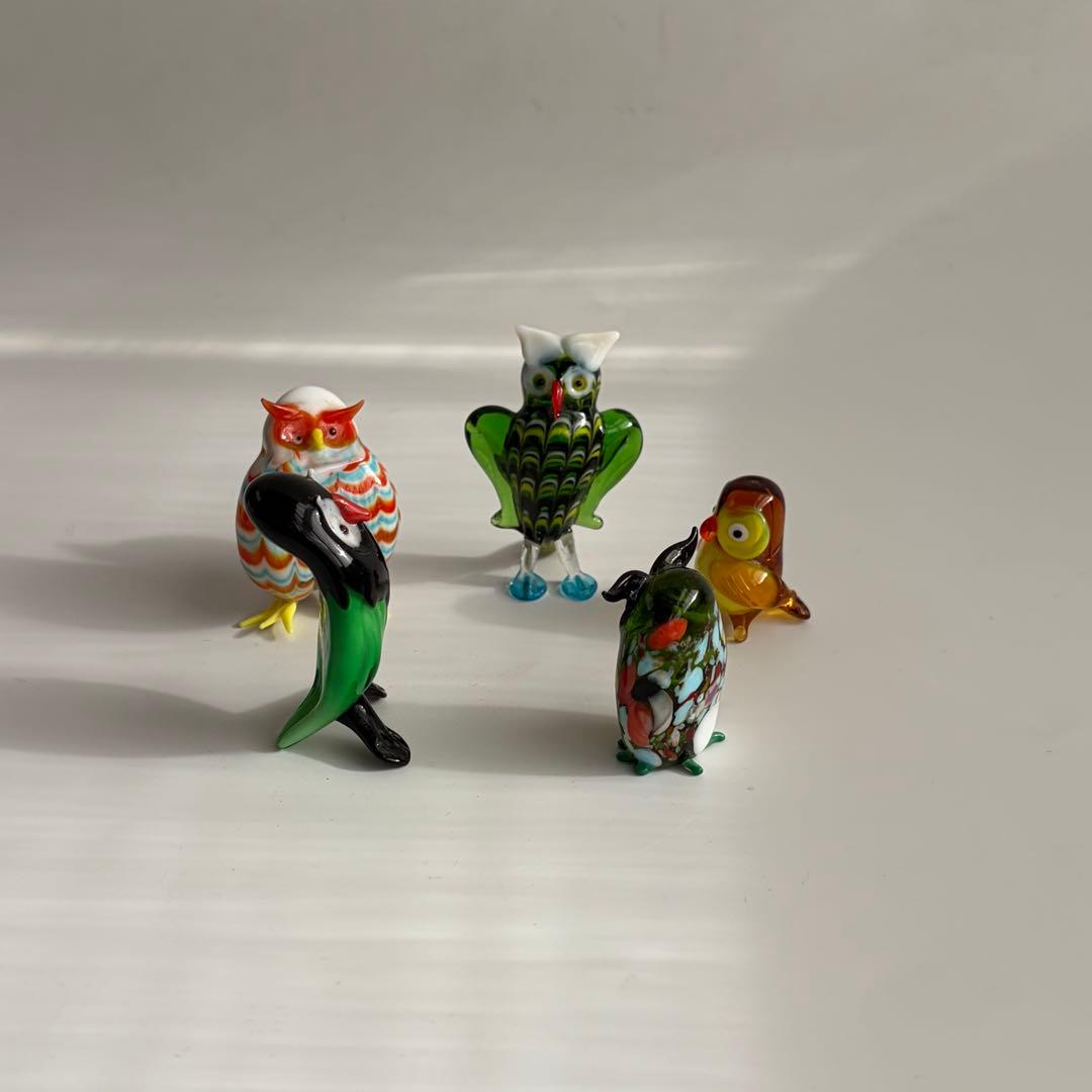 ベネチアングラス フクロウ イタリア ムラーノ島 手づくり 工芸 職人