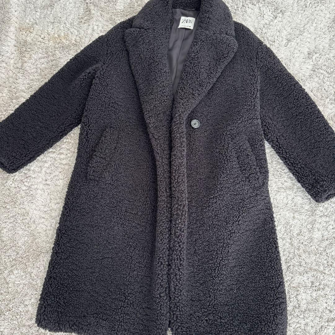 ZARA ボアコート ブラック Sサイズ - メルカリ