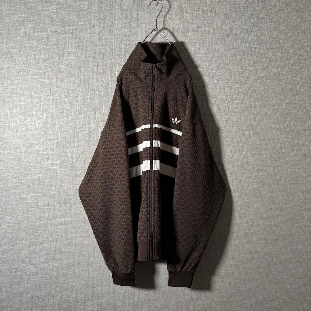 希少デザイン★adidas ワッフル素材 凹凸 トラックジャケット 刺繍 2XL