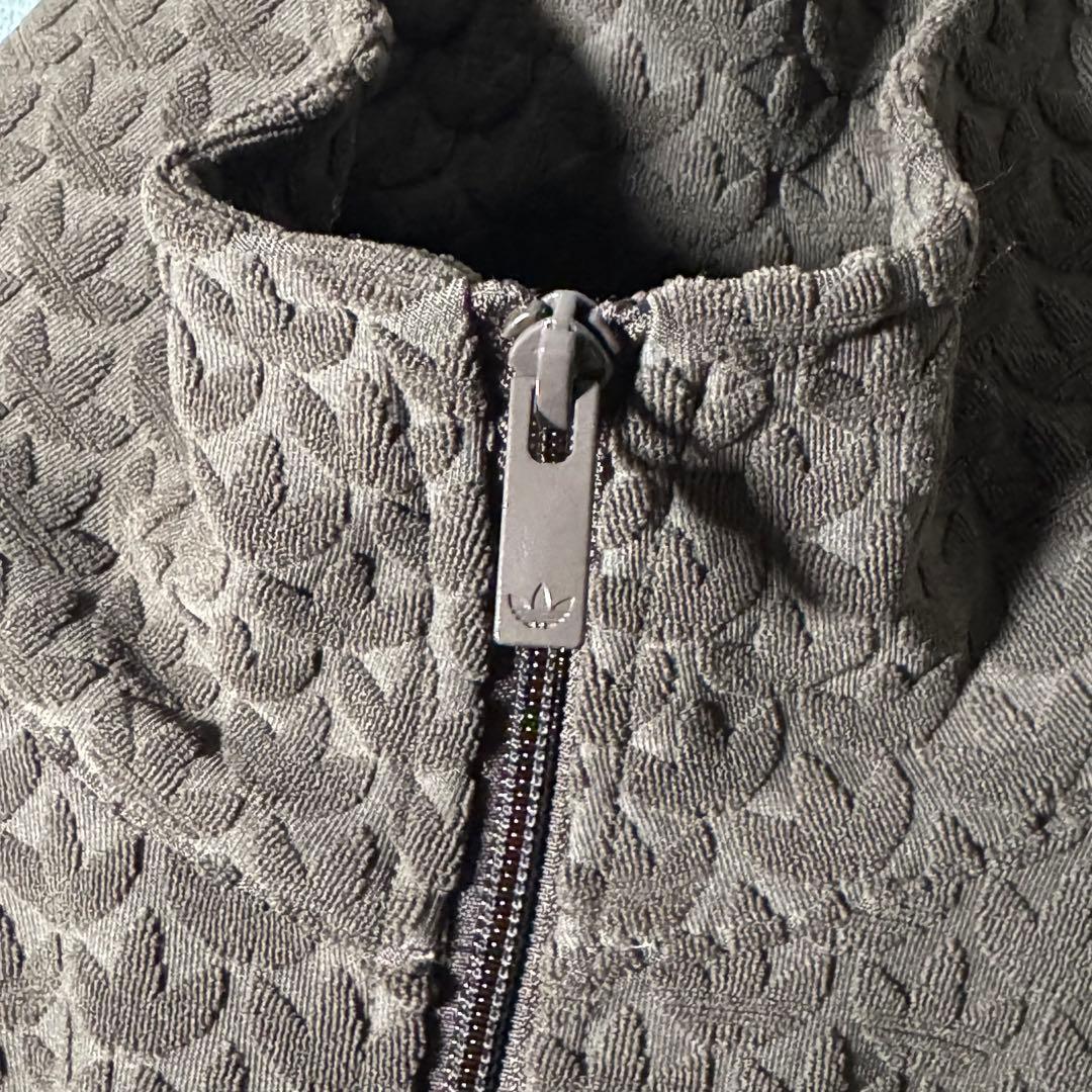 希少デザイン★adidas ワッフル素材 凹凸 トラックジャケット 刺繍 2XL