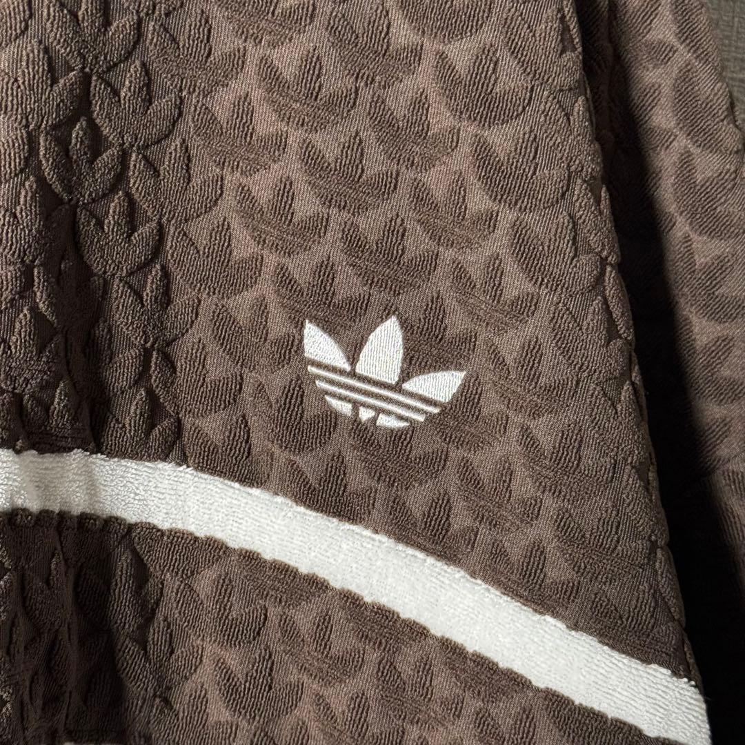 希少デザイン★adidas ワッフル素材 凹凸 トラックジャケット 刺繍 2XL