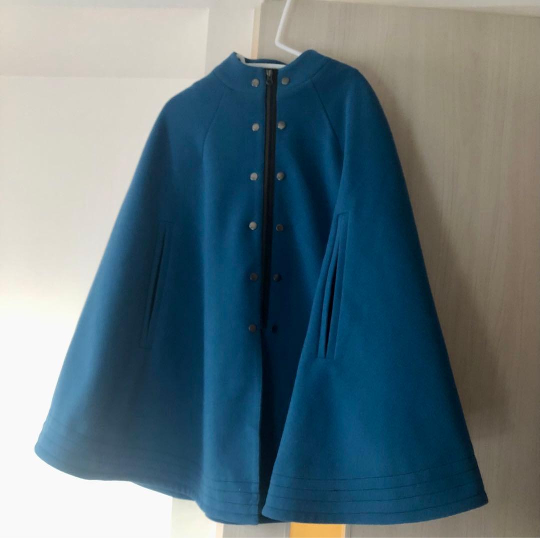 マリークワント　アーカイブポンチョ　レトロ　ポンチョ　コート　ジャケット　ブルー