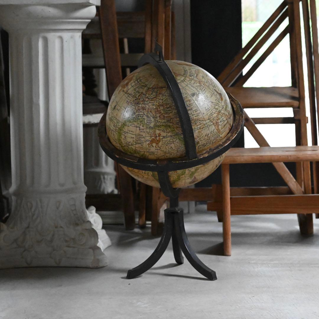 フランス ヴィンテージ 地球儀 高さ約46.5cm インダストリアル