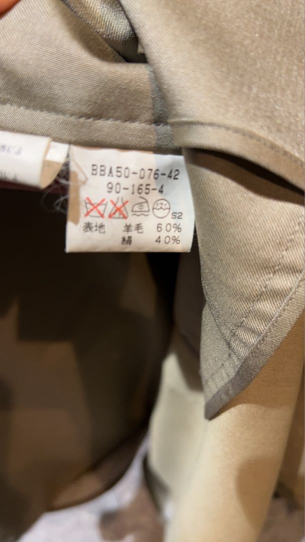 Burberrysメンズステンカラーコート　裏地無地