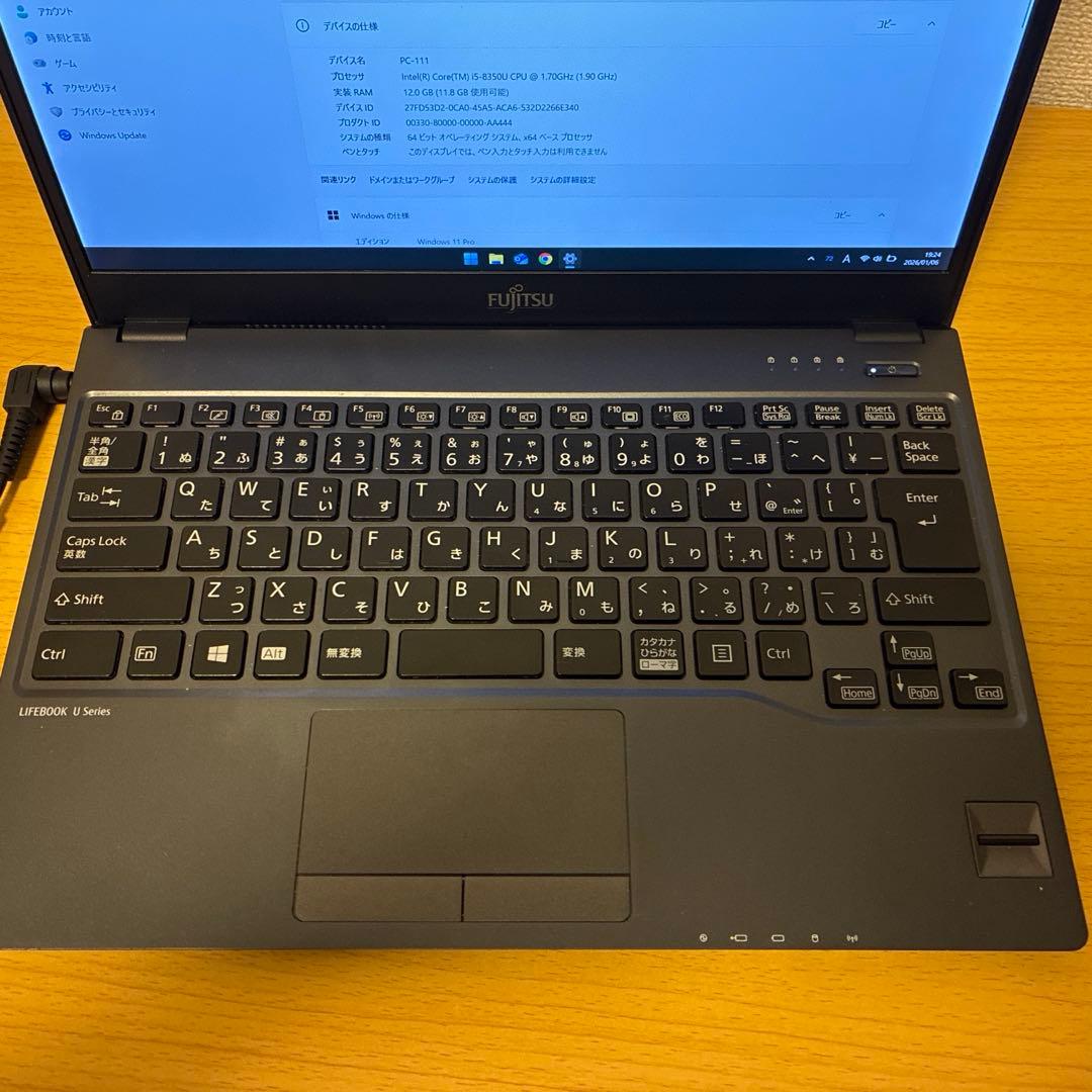【動作確認済】　FUJITSU LIFEBOOK U938 Win11Pro