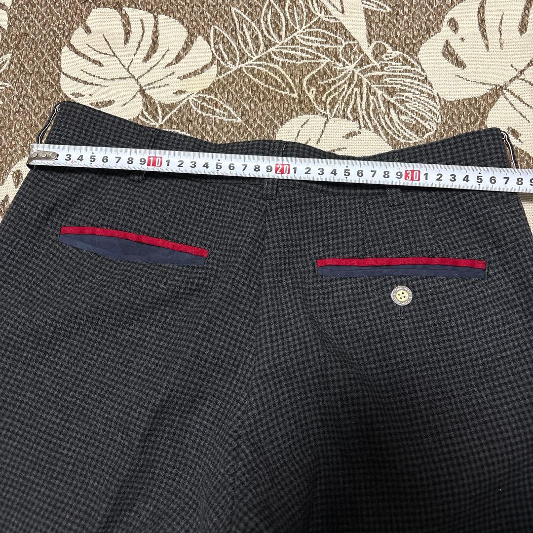 MARK&LONA(マーク&ロナ)格子柄パイピングストレッチパンツ　秋冬