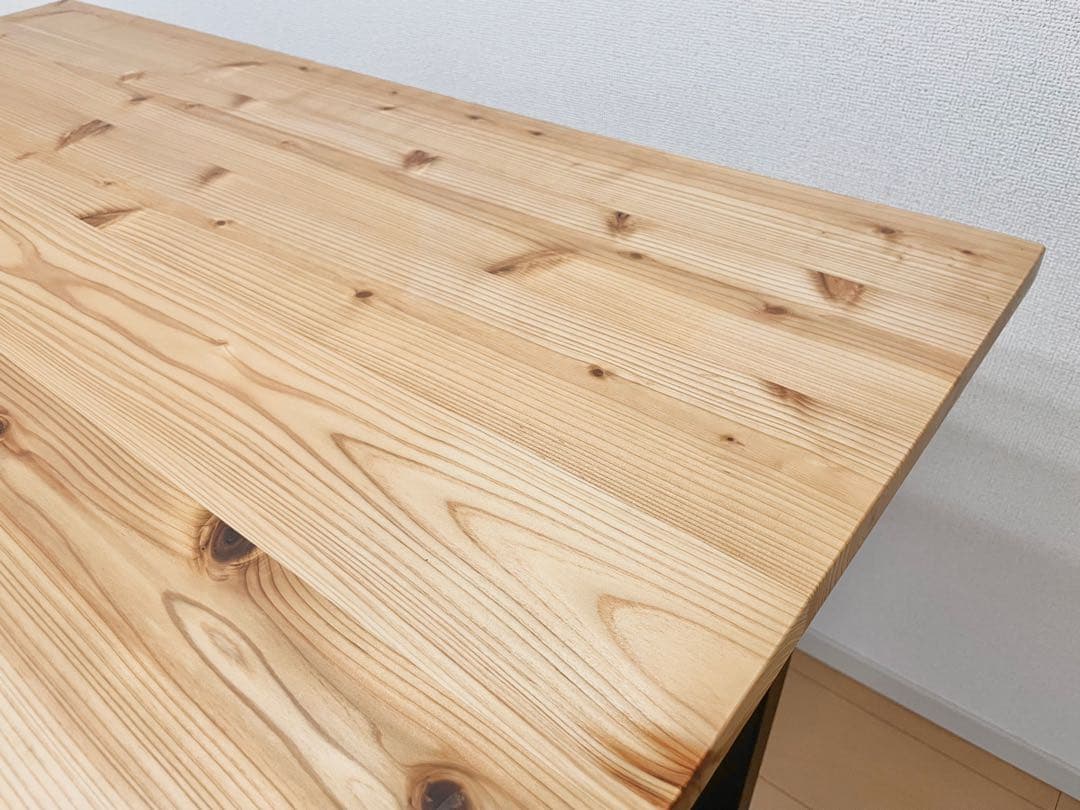 【KANADEMONO】 THE TABLE 無垢 杉×Black Steel