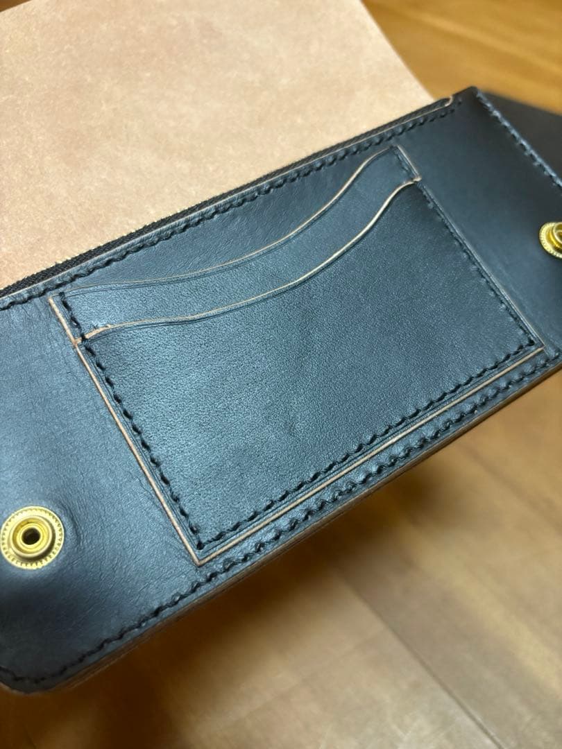 昭南茶芯ブラック　ロングトラッカーウォレット