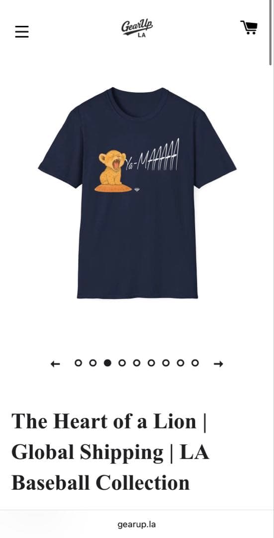 貴重!! 山本由伸 小ライオン Tシャツ XLサイズ NAVY