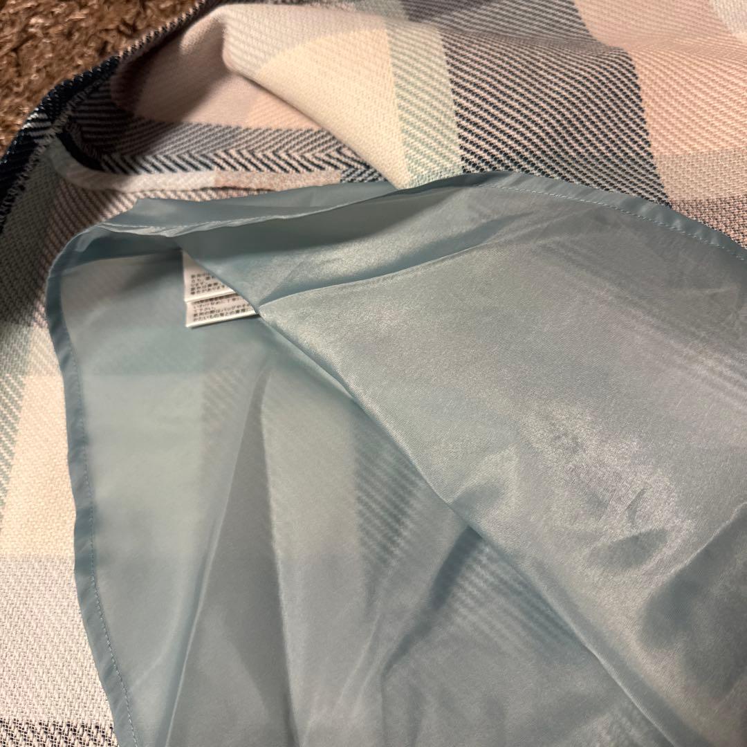 【美品】ブルーレーベルクレストブリッジ　ドッキングチェックワンピース　リボン