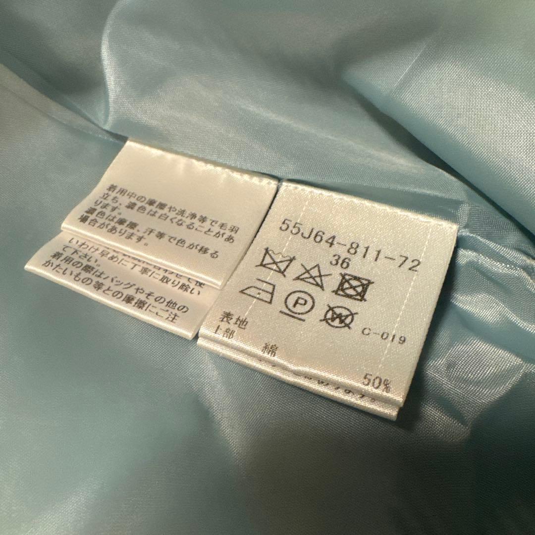 【美品】ブルーレーベルクレストブリッジ　ドッキングチェックワンピース　リボン