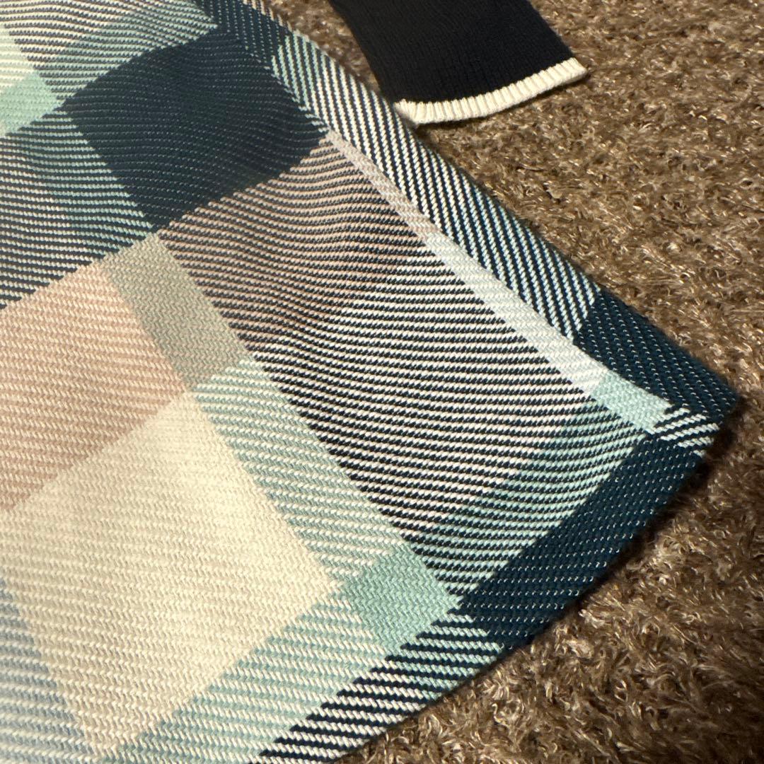 【美品】ブルーレーベルクレストブリッジ　ドッキングチェックワンピース　リボン