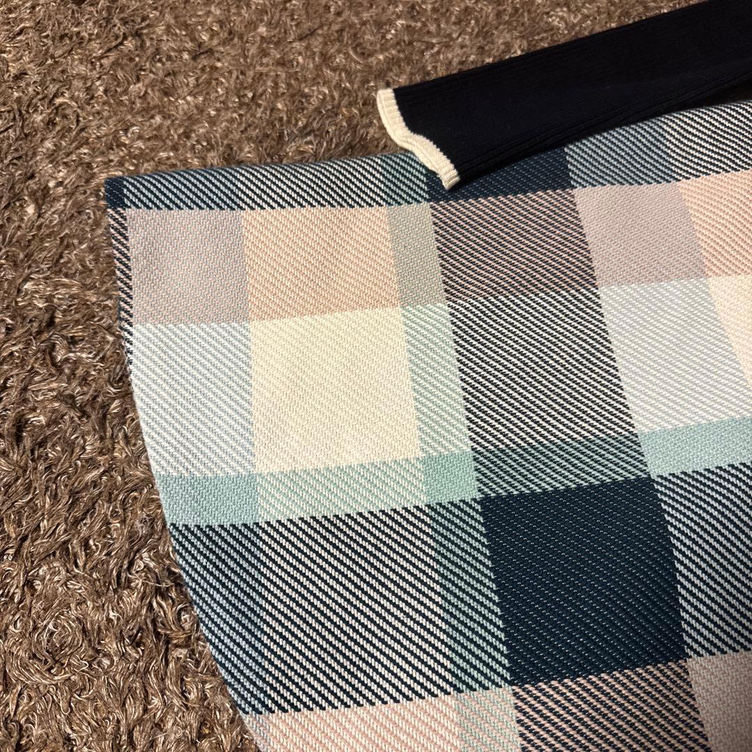 【美品】ブルーレーベルクレストブリッジ　ドッキングチェックワンピース　リボン