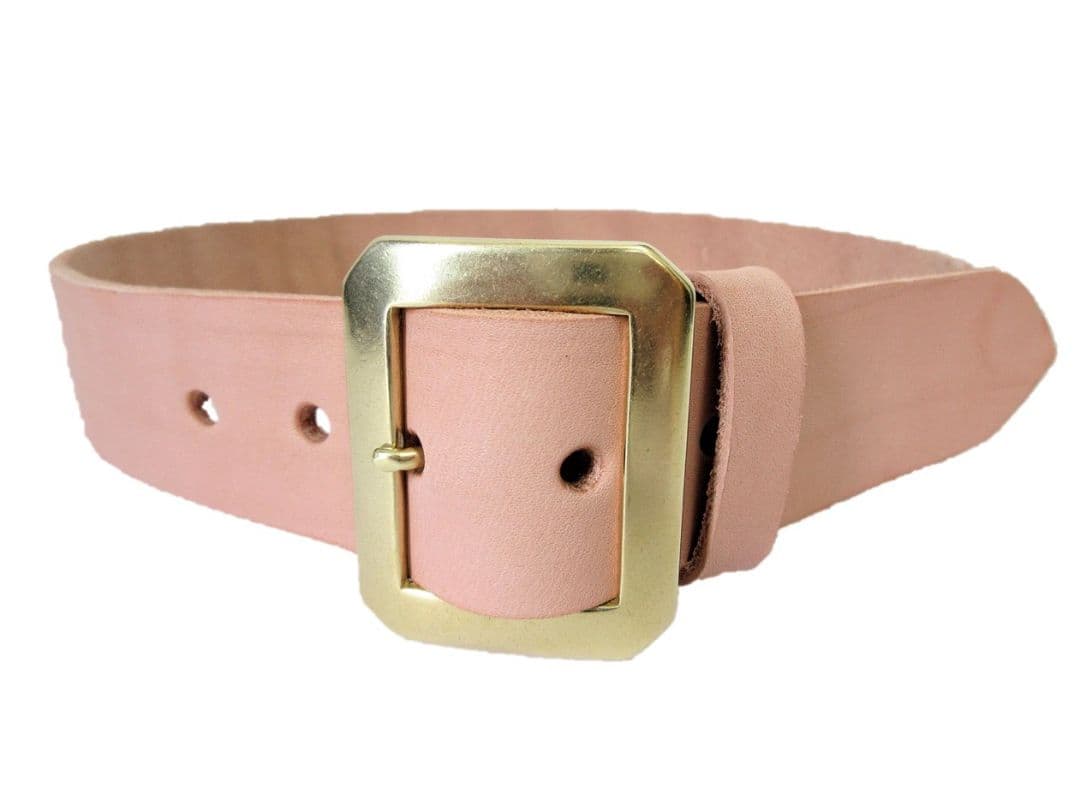 山田　真鍮製八角バックル　栃木レザーベルト（ナチュラル、チョコ）