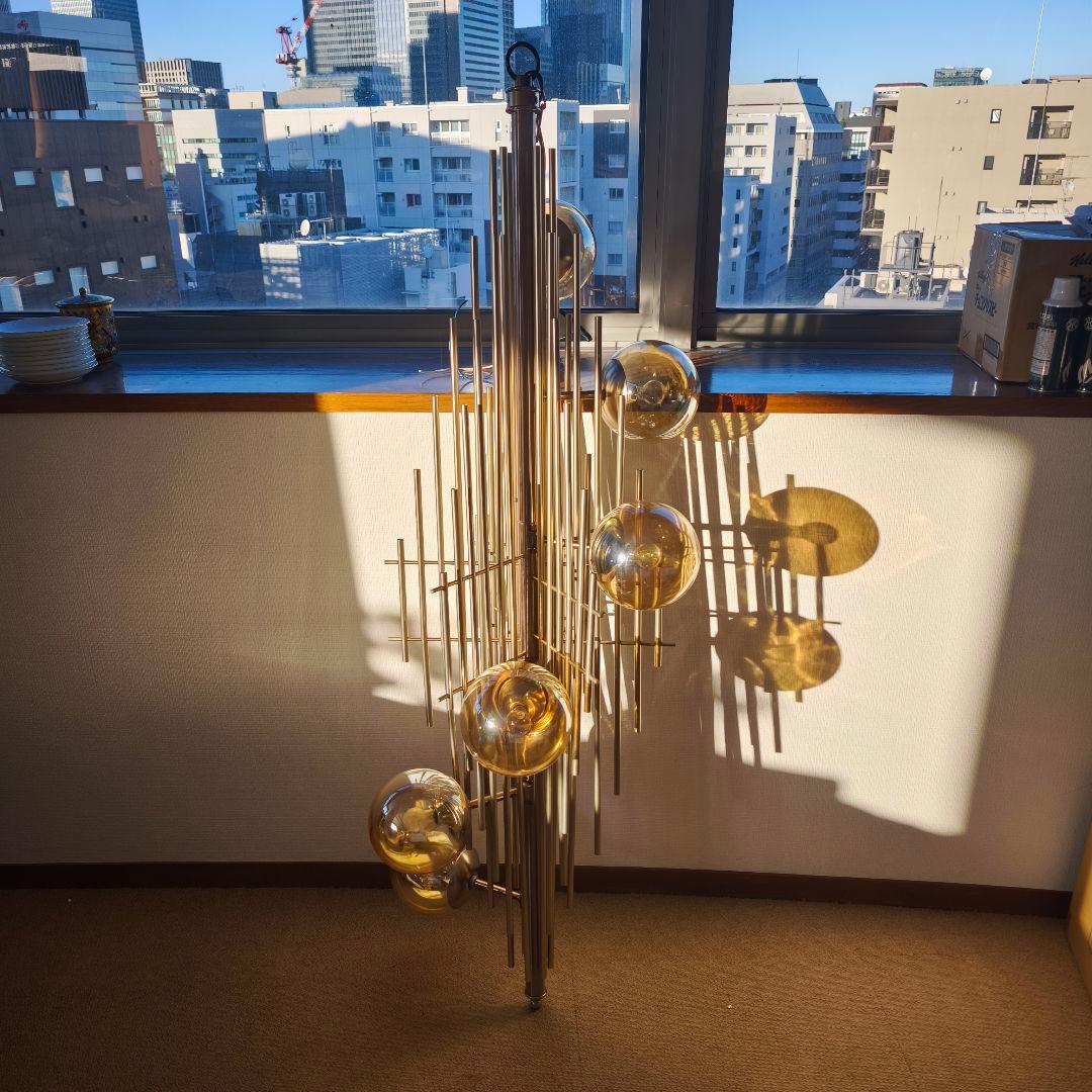 希少品】松下電器 1980年代 シャンデリア ミッドセンチュリー 照明 ライト