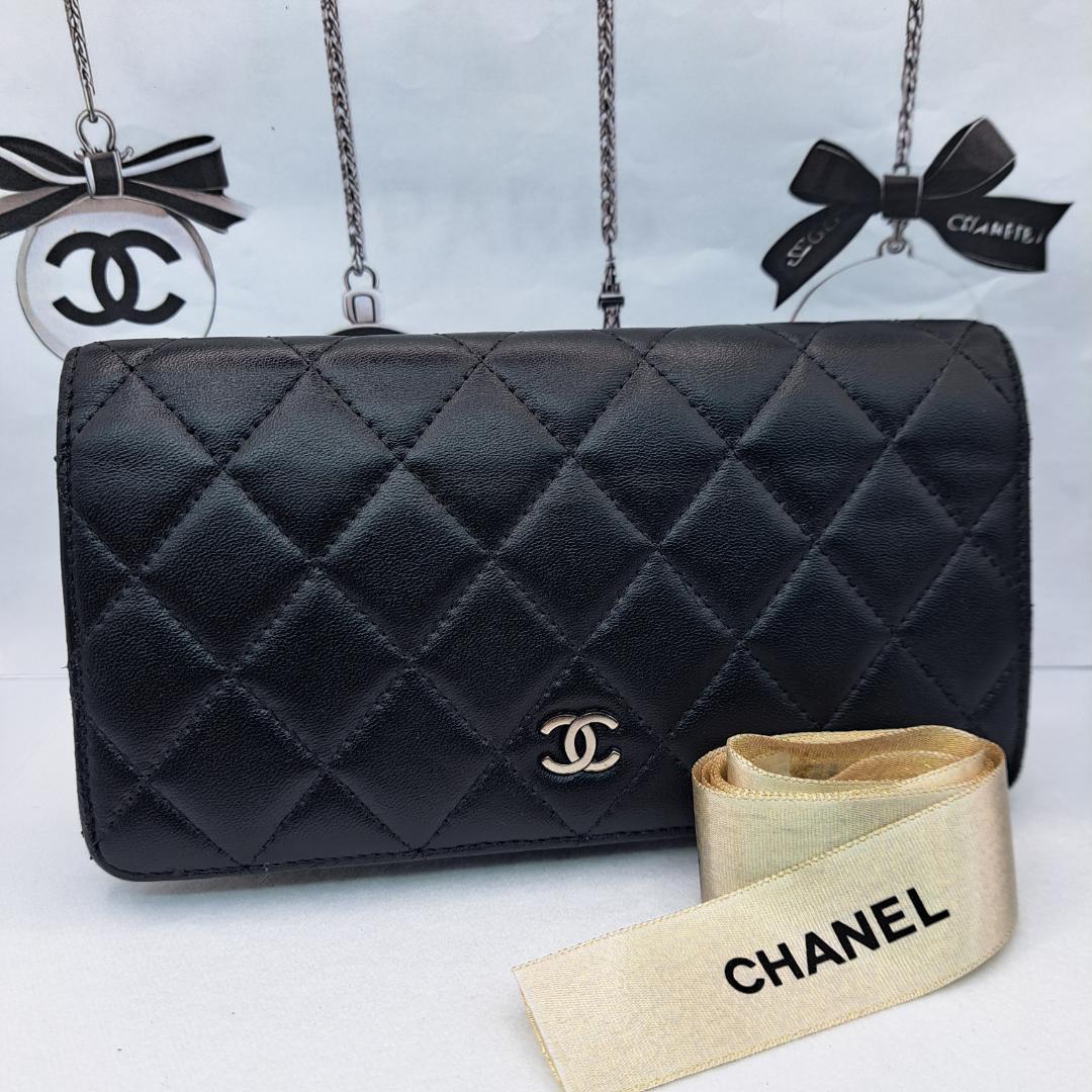 CHANEL　マトラッセ　長財布　ラムスキン　財布　二つ折り