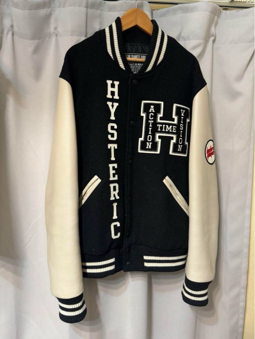 ヒステリックグラマー SEE NO EVIL刺繍 スタジャン Lメンズ