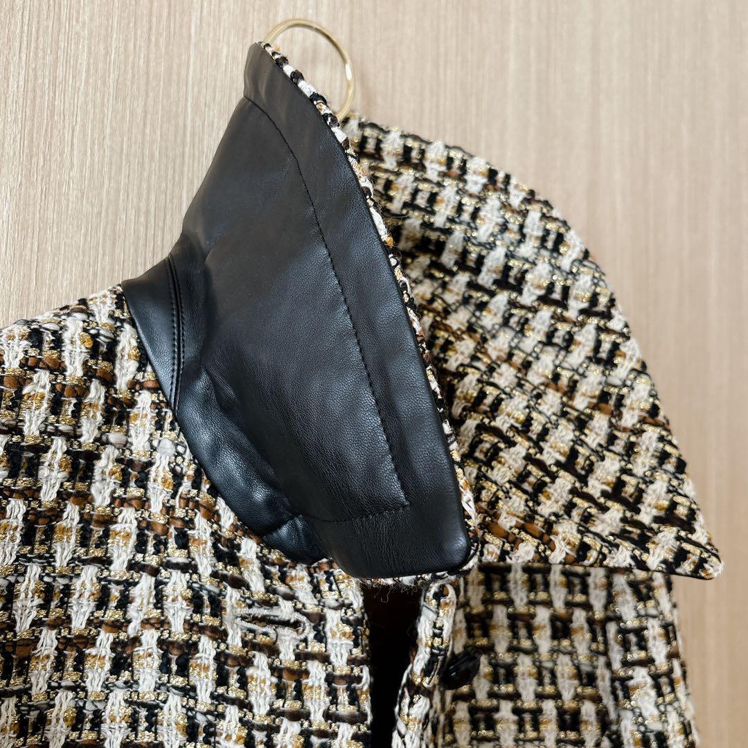 1189】アナイ系列アルアバイル ゴールドラメツイードステンカラー