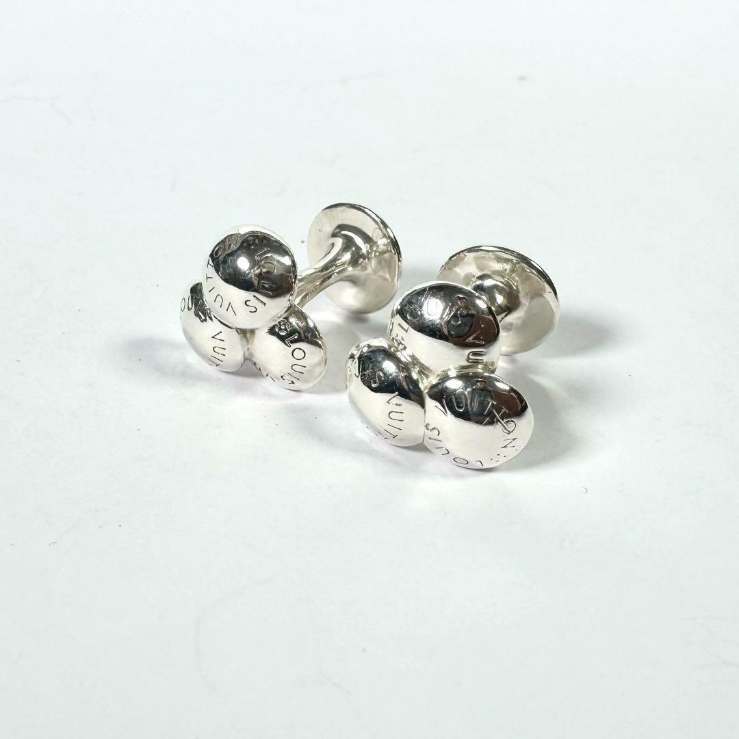 極美品 ルイヴィトン カフス ブトンドゥマンシェット シルバー 925 ダミエ