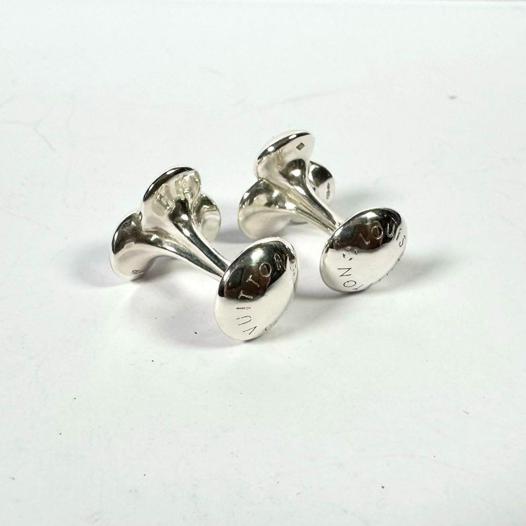 極美品 ルイヴィトン カフス ブトンドゥマンシェット シルバー 925 ダミエ