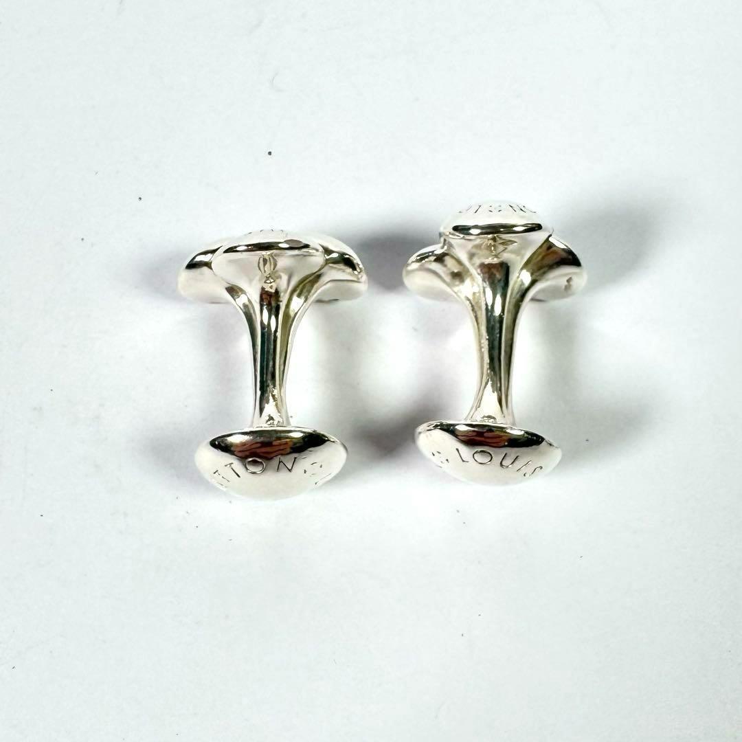 極美品 ルイヴィトン カフス ブトンドゥマンシェット シルバー 925 ダミエ