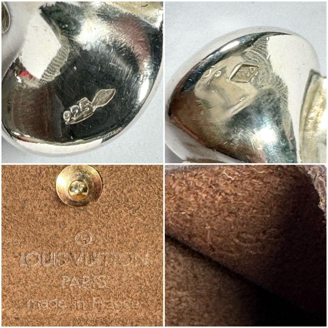 極美品 ルイヴィトン カフス ブトンドゥマンシェット シルバー 925 ダミエ