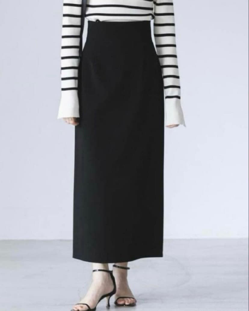 noble ジャージーライクカラータイトスカート　ブラック　38