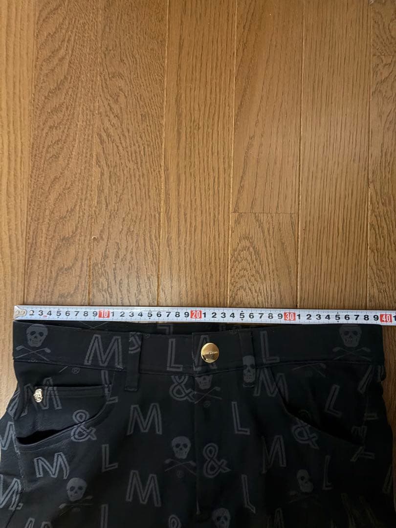 MARK&LONA マークアンドロナ ストレッチパンツ 総柄 黒 サイズ：46