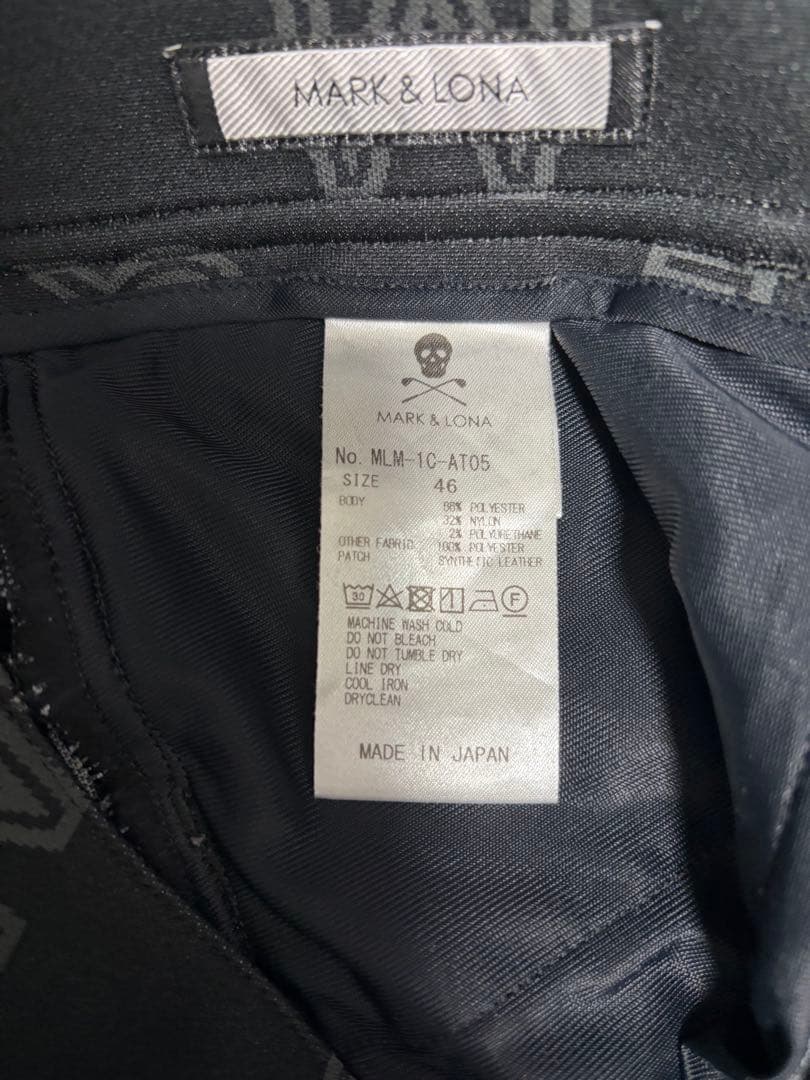 MARK&LONA マークアンドロナ ストレッチパンツ 総柄 黒 サイズ：46