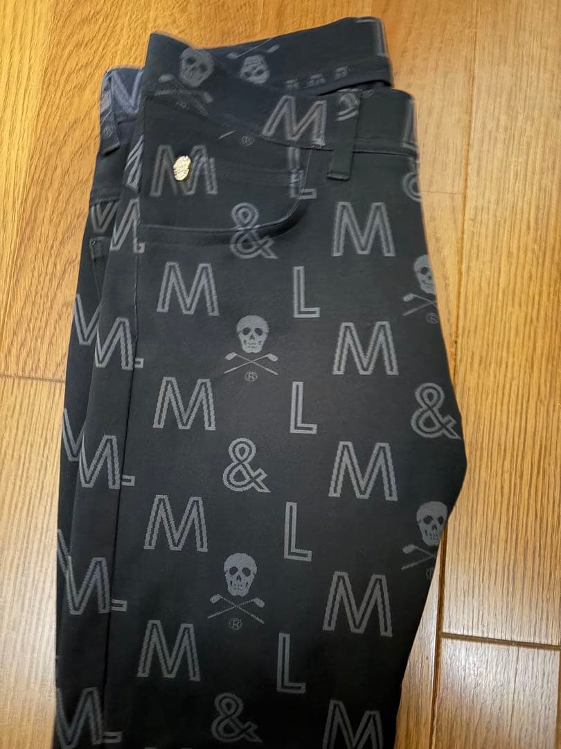 MARK&LONA マークアンドロナ ストレッチパンツ 総柄 黒 サイズ：46