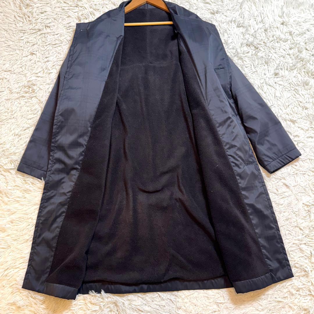 Y's　ヨウジヤマモト　ノーカラーコート　アシンメトリー　チェック　黒　M相当